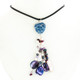 925 Silver Opulent Sodalite Red Garnet & Pearls Sterling Black Rope Necklace