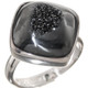 925 Silver Us-made Black Titanium Druzy Drusy Sterling Adj Sz 7 Ring