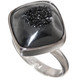 925 Silver Us-made Black Titanium Druzy Drusy Sterling Adj Sz 7 Ring
