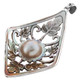 925 Silver Carving Mabe Pearl In Hand Carved Shell Sterling Pendant, 2 1/8"