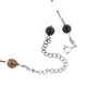 925 Silver Elegant Smoky Quartz Onyx Strand Necklace, 17-19"