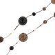925 Silver Elegant Smoky Quartz Onyx Strand Necklace, 17-19"