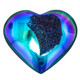 Us-made Heart Peacock Purple Green Titanium Druzy Drusy Cab Cabochon, 1 3/8"