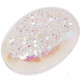 Oval White Opal Titanium Agate Druzy Drusy 33x24mm Cabochon US Made, 1 1/4"