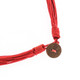 Tribal Spiral Mother Of Pearl Shell Coral Red Rope Necklace, 2 3/8"