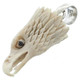 925 Silver Hand Carved Eagle Head Deer Antler Sterling Pendant, 1 1/4"