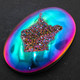 Oval Rainbow Titanium Agate Druzy Drusy 46x31mm Cabochon US Made, 1 3/4"