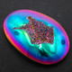 Oval Rainbow Titanium Agate Druzy Drusy 46x31mm Cabochon US Made, 1 3/4"