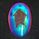 Oval Rainbow Titanium Agate Druzy Drusy 46x31mm Cabochon US Made, 1 3/4"