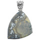 925 Silver Large Polish Schalenblende Designer Cab Sterling Pendant, 2 3/8"