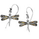 925 Silver Bali Handmade Dragonfly 18k Gold Plated Sterling Earrings, 7/8"