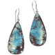 925 Silver Genuine Blue Persian Turquoise Sterling Dangle Drop Earrings, 1 1/2"