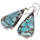 925 Silver Genuine Blue Persian Turquoise Sterling Dangle Drop Earrings, 1 3/8"