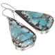925 Silver Genuine Blue Persian Turquoise Sterling Dangle Drop Earrings, 1 3/8"