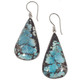 925 Silver Genuine Blue Persian Turquoise Sterling Dangle Drop Earrings, 1 3/8"