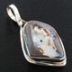 925 Silver Colorful Australian Boulder Opal In Heavy Sterling Pendant