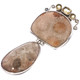 925 Silver Bold Fossil Coral Citrine Sterling Pendant, 3 3/8"