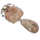 925 Silver Bold Fossil Coral Citrine Sterling Pendant, 3 3/8"