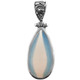 925 Silver Big Opalite Teardrop Gemstone Pendant, 1 9/16"