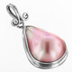 925 Silver 19mm Teardrop Pink Mabe Pearl Sterling Pendant, 1 3/16"