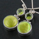 Green Biwa Culture Pearl Natural Peridot Sterling Silver Earrings, 3/4"