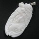 925 Silver Carved Sea Goddess Turtle Dolphin Bison Bone Sterling Pendant, 3"