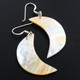 Quarter Crescent Moon Genuine Goldlip Mother Of Pearl Oyster Shell Earrings