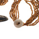 Flower Sono Wood Handpainted Bronze Beads Necklace, 2 3/8"
