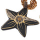 Flower Sono Wood Handpainted Bronze Beads Necklace, 2 3/8"