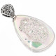 925 Silver Big Pear Opal Titanium Druzy Drusy Sterling Pendant, 2 1/8"