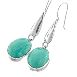 925 Sterling Silver Turquoise Sterling Earrings, 1 3/8"