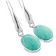 925 Sterling Silver Turquoise Sterling Earrings, 1 3/8"