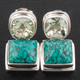 925 Silver Turquoise Green Amethyst Sterling Post Earrings, 1"