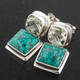 925 Silver Turquoise Green Amethyst Sterling Post Earrings, 1"