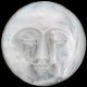 Moonface Closed Eyes Mother Of Pearl Shell Bead Cab Cabochon, 1 1/4"