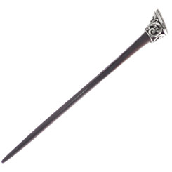 925 Silver Hairpin Hair Pin Wood Mother Of Pearl Sterling Filigree Hairpin, 7"