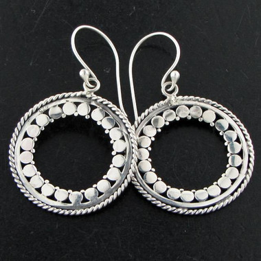 925 Silver Bali Handmade Artisan Sterling Earrings, 1"