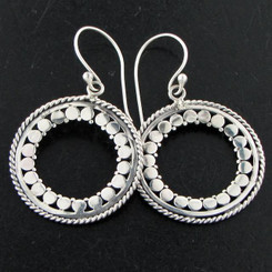925 Silver Bali Handmade Artisan Sterling Earrings, 1"