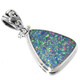 925 Silver Large Aaa Quality Natural Australian Opal Sterling Pendant, 1 1/2"