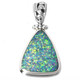 925 Silver Large Aaa Quality Natural Australian Opal Sterling Pendant, 1 1/2"