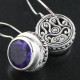 925 Silver Huge 12mm Amethyst Sterling Scroll Filigree Earrings, 9/16"