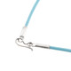 Aqua Blue 2mm Rubber Cord Necklace Strap 925 Sterling Hook Lock