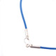 Blue 2mm Rubber Cord Necklace Strap 925 Sterling Hook Lock