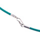 Aquamarine Rubber Cord 2.5mm Necklace Strap 925 Sterling Silver Hook Lock, 17"