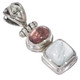 Dainty Tourmaline Aquamarine 925 Sterling Silver Sliding Pendant, 1"