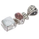 Dainty Tourmaline Aquamarine 925 Sterling Silver Sliding Pendant, 1"