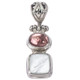 Dainty Tourmaline Aquamarine 925 Sterling Silver Sliding Pendant, 1"