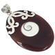 925 Silver Oval Pen Shell Shiwa Eye Center Sterling Pendant, 2 3/8"