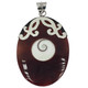 925 Silver Oval Pen Shell Shiwa Eye Center Sterling Pendant, 2 3/8"