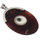 925 Silver Oval Pen Shell Shiwa Eye Center Sterling Pendant, 2 3/8"